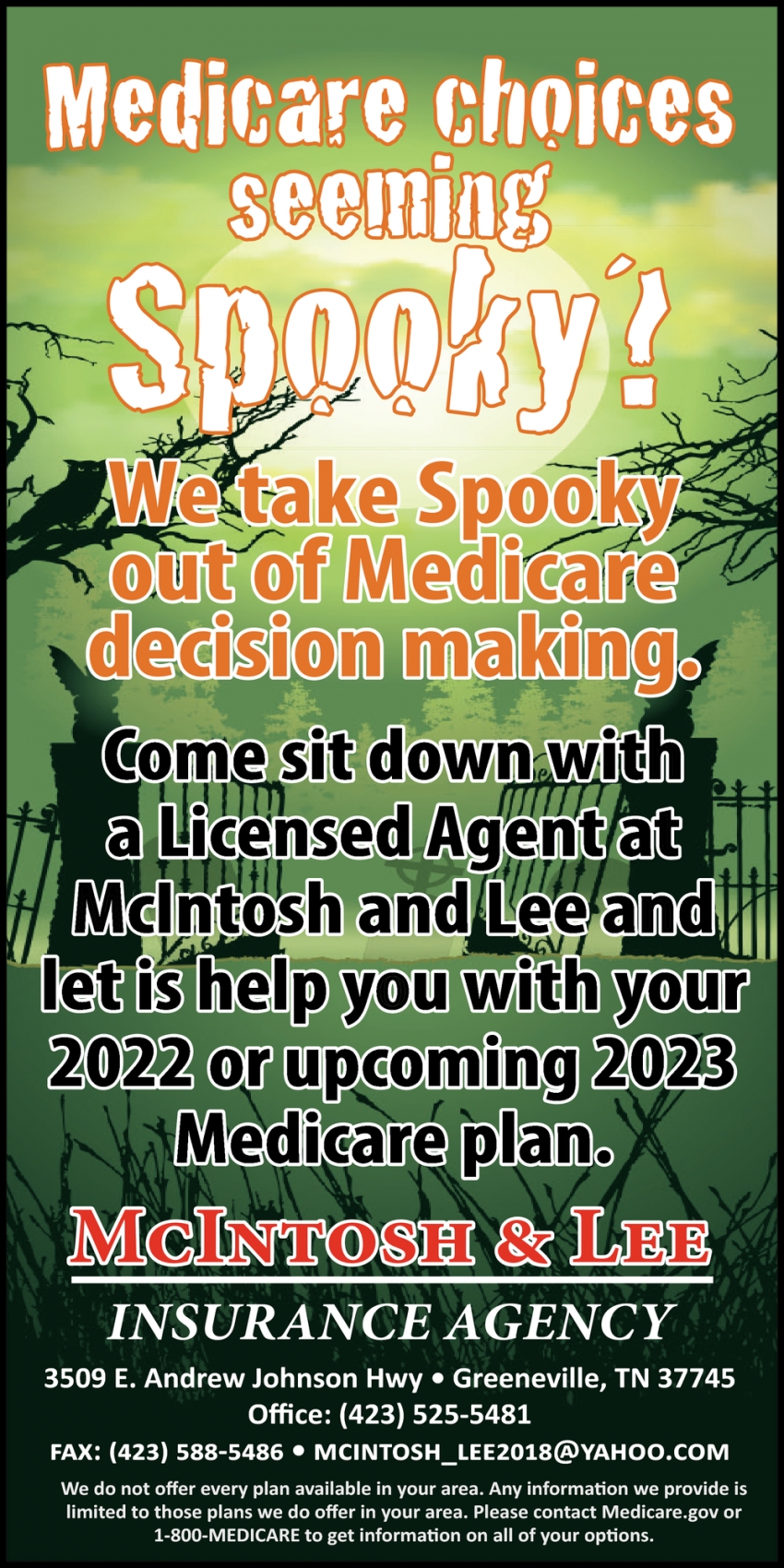 Medicare Choices, McIntosh & Lee Insurance Agency, Greeneville, TN