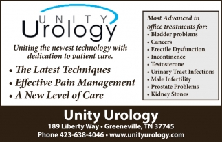 Urology Services, Unity Urology PC, Greeneville, TN