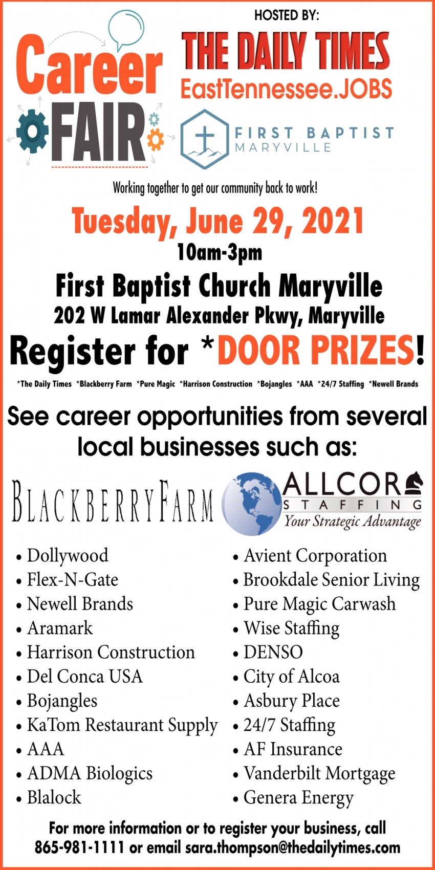Career Fair, Career Fair at First Baptist Church Maryville