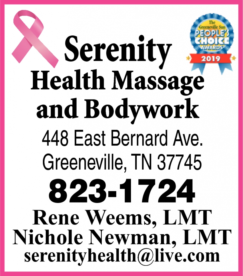 Massage And Bodywork Serenity Health Massage And Bodywork Greeneville Tn 4332